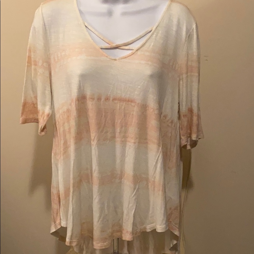 Distressed cross front top